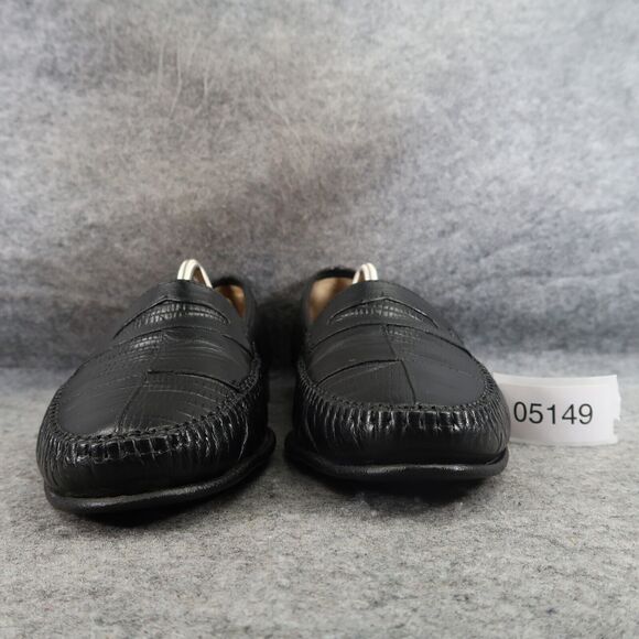 Adolfo Shoes Mens 9.5 Penny Loafer Slip On Moc Toe Leather Classic Leather Black main image 16